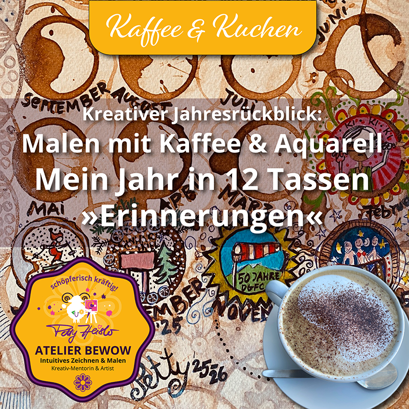 Kaffee und Kuchen ein besonderer Kreativer Workshop zum Thema kreativer Jahresrückblick